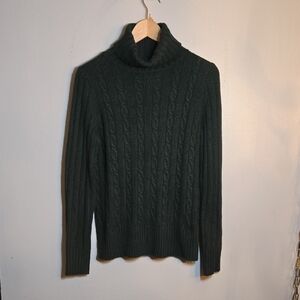 J. Crew Angora Rabbit Hair Cable Knit Turtleneck Viscose Sweater NWOT